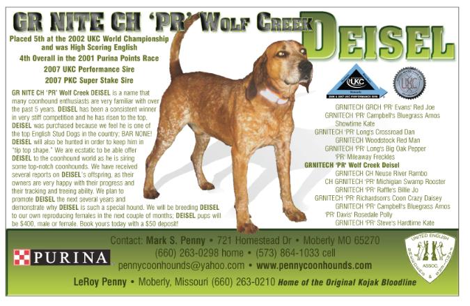 2002 UKC WORLD CH. ENGLISH WOLF CREEK DEISEL